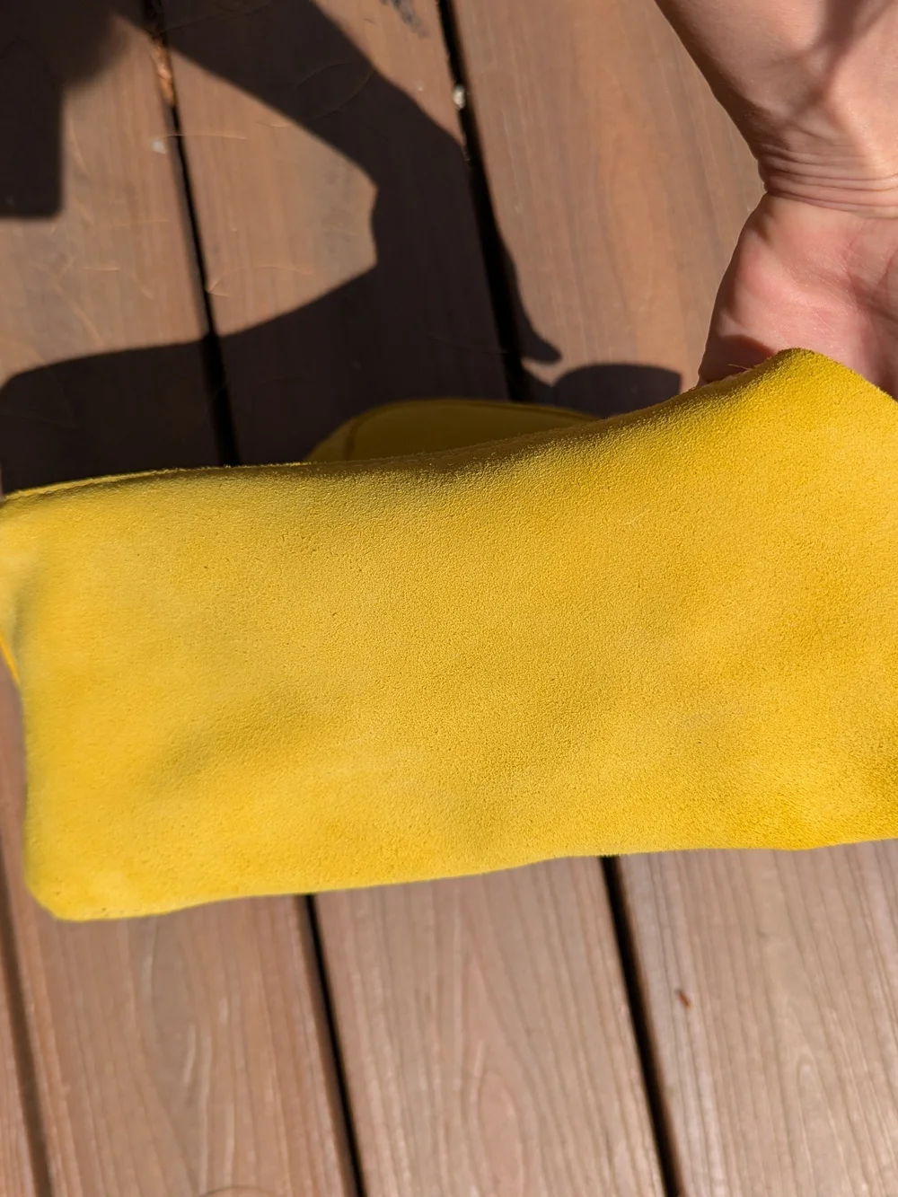Portland Leather Goods Yellow Suede Hobo Bag Slouchy Crossbody